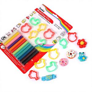 FOSKA Pâte à <span class=keywords><strong>modeler</strong></span> non toxique à <span class=keywords><strong>base</strong></span> <span class=keywords><strong>d</strong></span>'<span class=keywords><strong>huile</strong></span>, 12 couleurs vives, en vrac, pour cadeaux de fête et activités préscolaires, avec moules - Product Image 1
