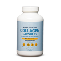 Capsules de collagène nourri à l'herbe 1800mg, peptides de collagène hydrolysés de type I et III, soutient la peau, les cheveux, les ongles et les articulations, complément alimentaire