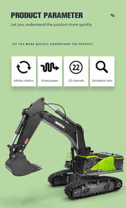 <span class=keywords><strong>Huina</strong></span> <span class=keywords><strong>1593</strong></span> Excavatrice en alliage rotatif infini à entraînement par vis 22 canaux <span class=keywords><strong>Huina</strong></span> <span class=keywords><strong>1593</strong></span> 1/14 - Product Image 4