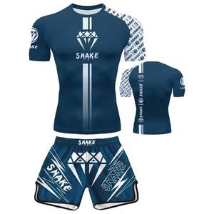Completo da Allenamento Unisex Venom UFC <span class=keywords><strong>T</strong></span>-<span class=keywords><strong>Shirt</strong></span> e Pantaloncini ad Alta Elasticità Asciugatura Rapida Traspirante <span class=keywords><strong>Boxe</strong></span> Libera Muay Thai Abbigliamento Arti Marziali con Logo Frontale - Product Image 4