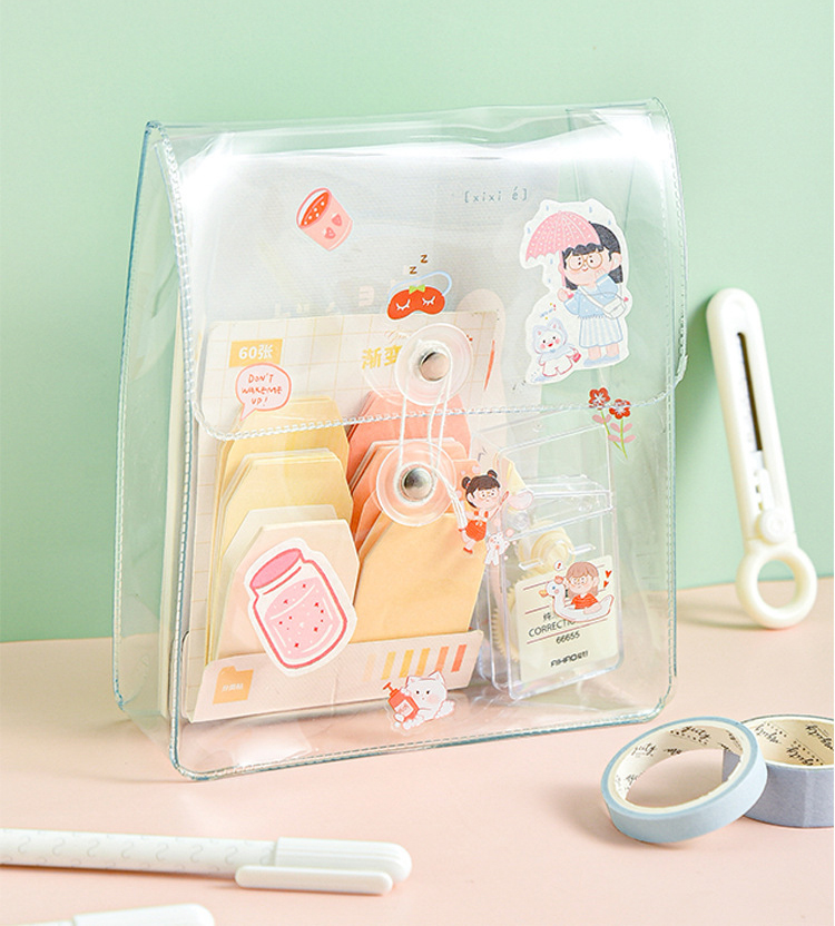 Wholesale Clear PVC Tickets Bag Pen Office Accessory Bag Cosmetic Make up Bag With Custom logo