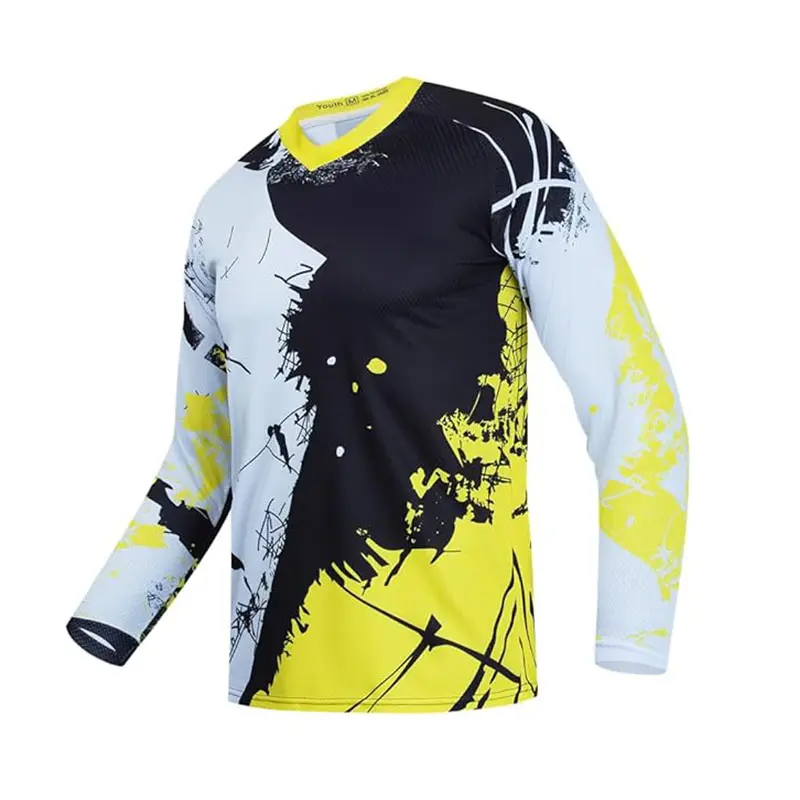 Maglia da Motocross giovanile personalizzata maglia da ciclismo ad asciugatura rapida manica lunga maglia da discesa MTB sublimazione bicicletta stampata Mountain Bike T Shirt