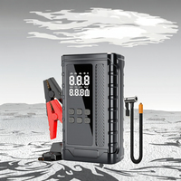 Démarreur de voiture portable ABS 8000mAh avec pompe à air, batterie externe, lumière LED, moniteur de pression des pneus et booster d'urgence