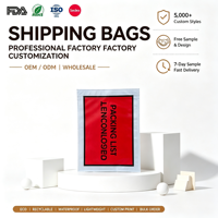 Pochette d'expédition transparente, sacs d'expédition avec étiquette, enveloppes à chargement par le haut pour listes de colisage, bons de livraison autocollants, factures