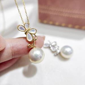 31369 Accessoires en perles DIY Argent S925 Pendentif papillon vide pour femme avec perles rondes de 9 à 15 mm Pendentif et breloques de haute couture - Product Image 2