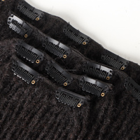 Orientfashion Extensions de cheveux humains à pince pour dreadlocks Tresses de cheveux humains afro crépus bouclés à clip