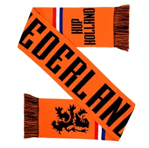 Sports Team Theme National Acrylic Double-sided High-definition Continuous Knit Holland Soccer Fan Scarf With No Side Stitches
