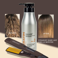 Keratin Organik Profesional Bebas Formaldehida untuk Perawatan Melembapkan dan Menghaluskan Rambut Keriting/Kusut, Mengurangi Frizz