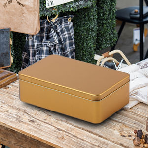 Scatola di latta rettangolare Eco Friendly personalizzabile con Logo personalizzato scatola di latta in metallo - Product Image 1