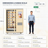 Distributeur automatique réfrigéré Yunyin Lift pour cupcakes, desserts de boulangerie à température constante, armoire de vente au détail en libre-service, 60 compartiments, 4G