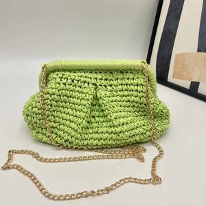 Borsa a Tracolla Estiva da Spiaggia per <span class=keywords><strong>Donna</strong></span>, Pochette in Paglia Intrecciata con Design a Sacchetto - Product Image 4