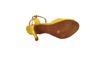 Evkoodance - Zapatos de Baile Latinos de Salsa, Tango y Salón para Mujer, Tacón de 8.5 cm, Suela de Cuero y Gamuza Amarilla, para Deportes de Baile - Product Image 5