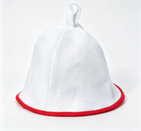 Chapeau de sauna en feutre de laine avec bordure colorée, bonnet de bain de sauna tendance, accessoire essentiel pour la salle de sauna