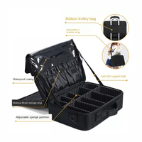 Sacs de rangement grande capacité, étui portable pour pinceaux de maquillage et outils de beauté, pour les voyages, sacs de maquillage cosmétiques à trois couches