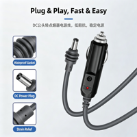 Mini câble de charge étanche DC 5521 pour allume-cigare de voiture, cordon de connexion d'alimentation DC pour équipement automobile