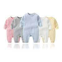 Combinaison pour bébé fille INBEJA, automne, tricotée en coton peigné 190 g/m², adorable, personnalisée, body pour nouveau-né, imprimé, manches longues, barboteuse à boutons