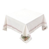 Fourniture directe d'usine pas cher prix personnalisé nappe florale carré polyester tissu nappes de noël pour table de noël