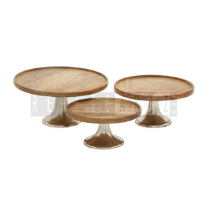 Maximus International Premium Wooden Art Deco <b>Cake</b> <b>Stand</b> <b>Set</b> | Dessert Display Pedestal Tray for Bakery Events Parties | Decor - Product Image 1