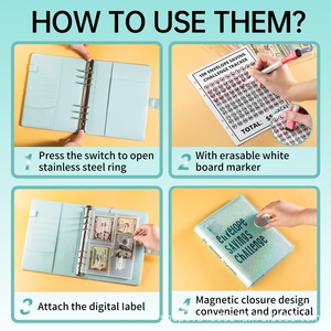 สมุดโน้ตปกหนังแบบแข็ง ลดราคาพิเศษ พร้อมชุดสมุดบันทึกแบบถอดได้ 100 วัน ท้าทาย<span class=keywords><strong>การ</strong></span>ออมเงิน - Product Image 3