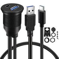Câble d'extension étanche USB3.0/USB2.0 Type-C pour tableau de bord de bateau monté sur véhicule, 1m, en cuivre étamé, pour connexion au panneau