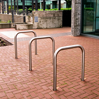 Support de vélo robuste en U avec barre de support, station de stationnement de vélos en métal à fixation au sol pour rue, parc, école