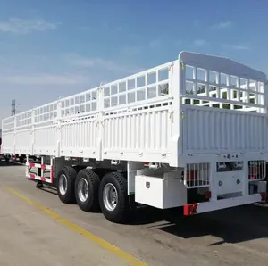 Vehicle Master 3 Axle 60 80 Ton Fence Livestock Animal Cattle Stock Cargo Transport Fence Truck Semi Trailer