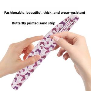 Lima de uñas de doble cara con estampado de mariposa, tipo media luna, gran venta, grano 100/180, ideal para salón, tienda o uso personal. - Product Image 3