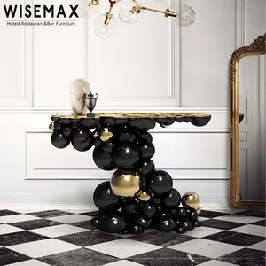 WISEMAX FURNITURE Luxury home furniture modern unique bubble shape Stainless Steel Console Table For Entrance hall way hotel