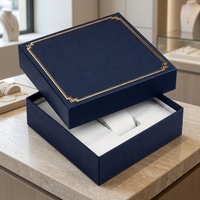 Boîte cadeau de luxe rigide avec couvercle et base en papier d'art pour bijoux, montres, bracelets, colliers, présentation en magasin
