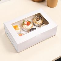 Nouveau Style 4 Tasses Boîte À Gâteau DIY 16x16x8cm Mignon Cadeau De Noël Biscuit Nougat Chocolat Chocolats Petit Dossier Mignon pour La Nourriture