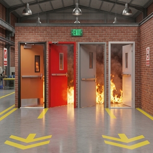 <span class=keywords><strong>Porte</strong></span> en acier ignifuge à panneaux épaissis, durable et facile à installer pour les immeubles de bureaux et divers projets d'ingénierie. - Product Image 6