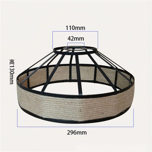Lampada a Sospensione Industriale Retrò con Copertura <span class=keywords><strong>in</strong></span> <span class=keywords><strong>Corda</strong></span> di Canapa e Struttura <span class=keywords><strong>in</strong></span> Ferro Nero, <span class=keywords><strong>Paralume</strong></span> <span class=keywords><strong>in</strong></span> <span class=keywords><strong>Corda</strong></span> di Canapa Intrecciata - Product Image 5