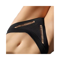 String en V sans couture respirant culotte à motif œil de chat taille basse pour adultes style tricoté de tous les jours