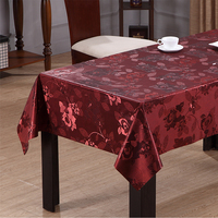 Nappe rectangulaire en PVC métallisé floral RNPT avec support tissé, imperméable et anti-taches pour table à manger