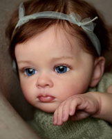 Boneka Reborn Vinyl 22 inci yang Mirip Asli dengan Rambut yang Dipasang Secara Manual, Mainan Teman Anak