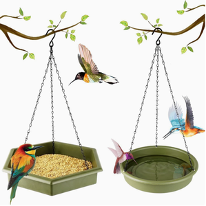 Mangiatoia e Vasca per Uccelli Resistente alle Intemperie, Combo in Plastica per Uccelli Selvatici, Vassoio d'Acqua per Cortile, Patio, Frutteto, Forniture per Colibrì - Product Image 6