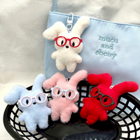 Porte-clés Lapin Kawaii en Coton Doux, Adorable Peluche Moelleuse pour Sac à Dos, 10cm, Unisexe, Idéal pour Fêtes