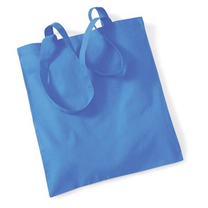 Bolsa de Compras Promocional 100% Algodón Personalizable Azul Aciano Talla Única con Asa Larga para Publicidad - Product Image 1