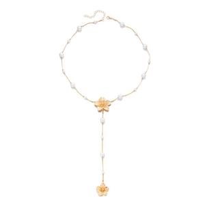 Avrupa Amerika Sınır Ötesi Çok Satan Çok Katmanlı Alaşımlı Bambu Kadın Kolye Minimalist Zirkon Çiçek Haç Uzun - Product Image 5