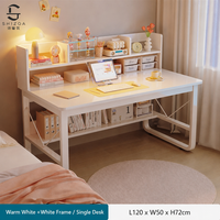 Bureau d'ordinateur en MDF durable et extensible avec étagère intégrée, design écologique pour étudiants, bureau à domicile et apprentissage