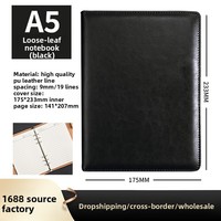 Carnet A5 à couverture rigide en cuir PU, personnalisable avec logo, reliure métallique 6 trous, journal d'affaires, porte-stylo, cadeau d'entreprise, agenda