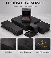 Coffret à bijoux de luxe moderne en cuir PU et daim, personnalisable avec logo, pour bagues, colliers, boucles d'oreilles, bracelets, idéal pour les boutiques