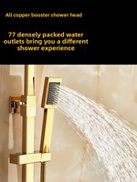 Robinet thermostatique mural en cuivre doré de style européen vintage pour lavabo, ensemble de douche monocommande pour salle de bain et cuisine
