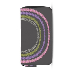Cartera larga de cuero PU para mujer con diseño de lei arcoíris hawaiano, tarjetero con cremallera, billetera de cuero RFID para mujer - Product Image 6