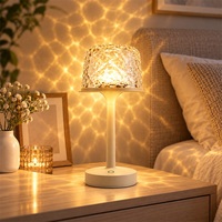 Lampe de table à effet d'ondulation d'eau à 16 couleurs changeantes avec télécommande, veilleuse LED rechargeable pour chambre à coucher, décoration d'ambiance de chevet