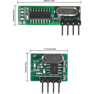 433MHz <b>Wireless</b> RF <b>Transmitter</b> and Receiver Module with Antenna, ASK Remote Control DIY Kit For Arduino Projects - Product Image 5