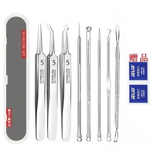 Pinzas de acero inoxidable para el acné, clips para células, agujas para espinillas, agujas para puntos negros, herramientas para eliminar el acné y maquillaje, set de agujas para el acné - Product Image 5