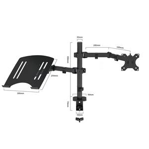 Soporte Metálico para Pantalla de 10"-27", Brazo Doble Ajustable para Monitor LCD, Soporte de Escritorio y Soporte para Laptop - Product Image 1