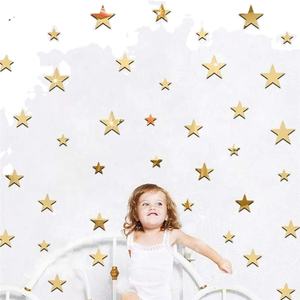 Autocollants muraux en acrylique 3D, surface miroir, décalcomanie murale, étoile, art décoratif, papier, décoration <span class=keywords><strong>de</strong></span> la maison et du bureau - Product Image 3