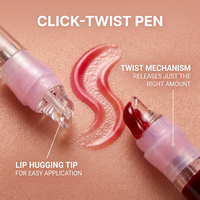 Gloss à lèvres liquide effet miroir, huile-gel hydratante à l'acide hyaluronique, plusieurs couleurs, marque privée